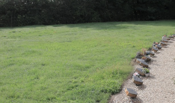 Strooiveld voor het verstrooien van de as